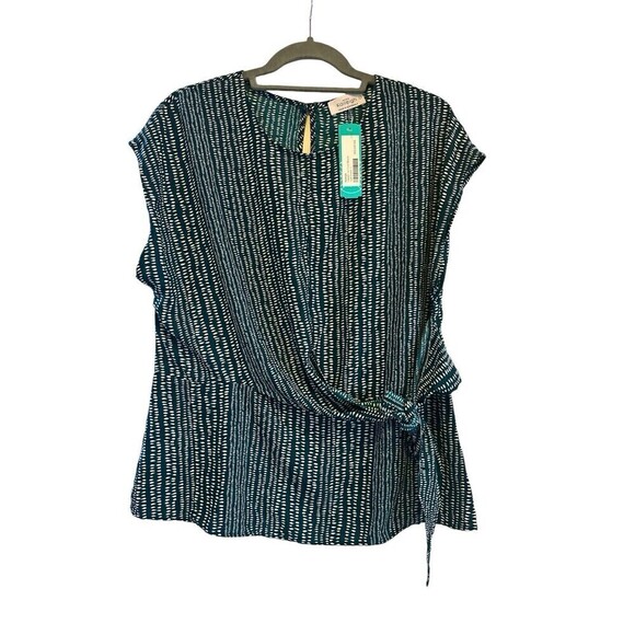Stitch Fix Blouse Kayleigh Haylee Wrap Blouse Teal Size large NWT - Picture 2 of 10